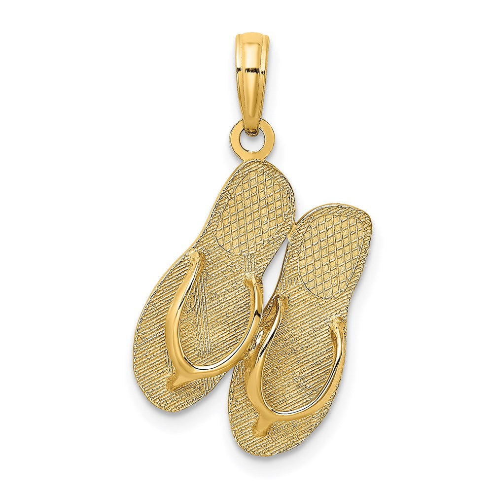 14K Large SAN DIEGO Double Flip-Flop Charm