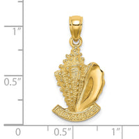 Load image into Gallery viewer, 14K 2-D TURKS AND CAICOS Under Conch Shell Charm
