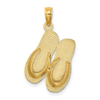 Load image into Gallery viewer, 14K  3D Large KEY WEST Double Flip Flop Charm
