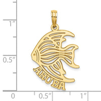 Load image into Gallery viewer, 14K Polished Cut-Out ARUBA Under Angelfish Charm
