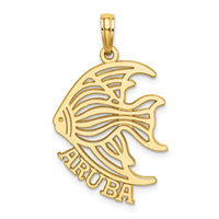 Load image into Gallery viewer, 14K Polished Cut-Out ARUBA Under Angelfish Charm
