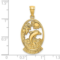 Load image into Gallery viewer, 14K BARBADOS w/Dolphin Sunset Scene Charm
