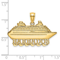 Load image into Gallery viewer, 14K Polished BARBADOS Cruise Ship Charm
