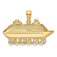 Load image into Gallery viewer, 14K Polished BARBADOS Cruise Ship Charm
