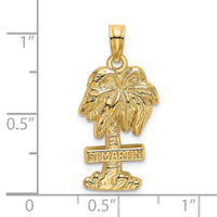 Load image into Gallery viewer, 14K 2-D ST. MARTIN On Palm Tree Charm
