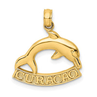 Load image into Gallery viewer, 14K 2-D CURACAO Under Polished Dolphin Charm
