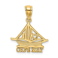 Load image into Gallery viewer, 14K I HEART CAPE MAY w/ Cut-Out Boat Charm
