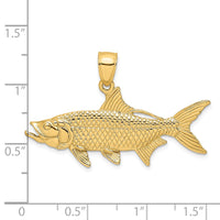 Load image into Gallery viewer, 14K 3-D Textured Oxeye Tarpon Fish Charm
