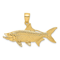 Load image into Gallery viewer, 14K 3-D Textured Oxeye Tarpon Fish Charm
