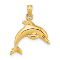 Load image into Gallery viewer, 14K 3-D Dolphin Jumping Charm
