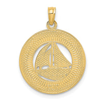 Load image into Gallery viewer, 14K KEY WEST Sailboat Circle Charm
