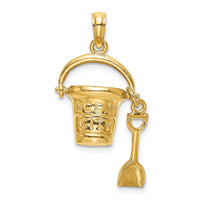 Load image into Gallery viewer, 14K  3D OCEAN CITY Bucket w/Shovel Charm
