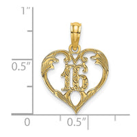 Load image into Gallery viewer, 14K 16  Inside Heart Charm
