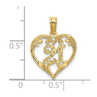 Load image into Gallery viewer, 14K 21 In Heart Charm
