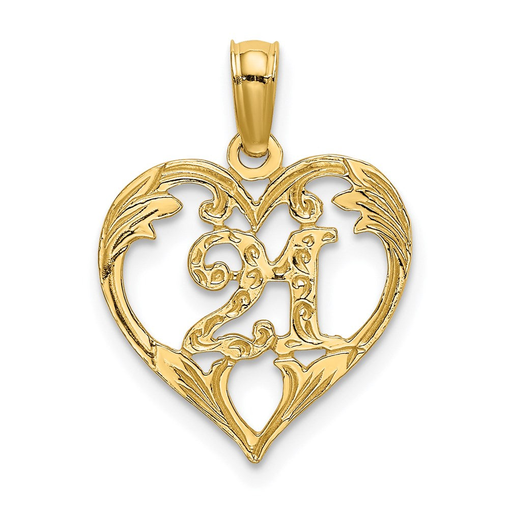 14K 21 In Heart Charm