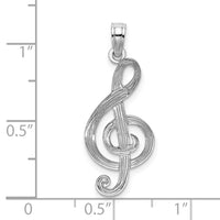 Load image into Gallery viewer, 14K White Gold Treble Clef Charm
