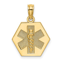 Load image into Gallery viewer, 14K Caduceus Textured Back Medical Charm
