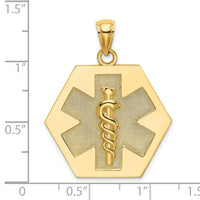 Load image into Gallery viewer, 14K Textured Back Caduceus Medical Disc
