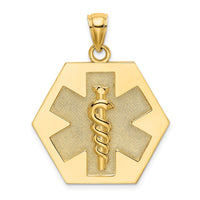 Load image into Gallery viewer, 14K Textured Back Caduceus Medical Disc
