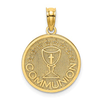 Load image into Gallery viewer, 14K Textured Communion Cup on Round Disc Charm
