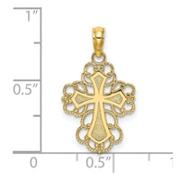 Load image into Gallery viewer, 14K Beaded Lace Trim Cross Charm
