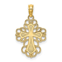 Load image into Gallery viewer, 14K Beaded Lace Trim Cross Charm
