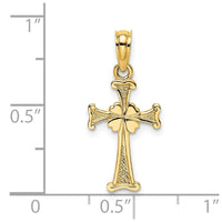 Load image into Gallery viewer, 14K 4-Leaf Clover Cross Charm
