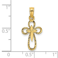 Load image into Gallery viewer, 14K Cut-Out Cross w/ Small Interior Cross Charm
