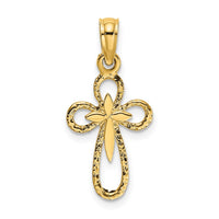 Load image into Gallery viewer, 14K Cut-Out Cross w/ Small Interior Cross Charm

