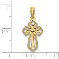 Load image into Gallery viewer, 14K Cut-Out Polished and Textured Cross Charm
