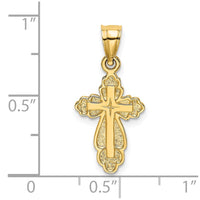 Load image into Gallery viewer, 14K Solid Polished and Textured Cross Charm

