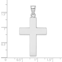 Load image into Gallery viewer, 14KWhite Gold Large Block Cross w/Open Back Charm
