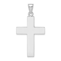 Load image into Gallery viewer, 14KWhite Gold Large Block Cross w/Open Back Charm
