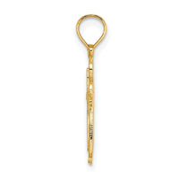 Load image into Gallery viewer, 14K Polished and Cut-Out Engraved Cross Charm
