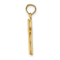 Load image into Gallery viewer, 14K 2-D Polished Textured Cross Charm
