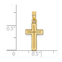 Load image into Gallery viewer, 14K 2-D Polished Textured Cross Charm
