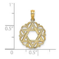 Load image into Gallery viewer, 14K Star Of David In Scalloped Circle Charm
