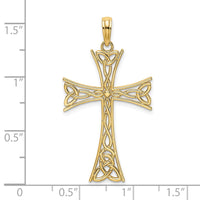 Load image into Gallery viewer, 14K Polished Celtic Knot Cross Charm
