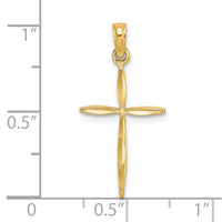 Load image into Gallery viewer, 14K D/C with Tapered Ends Cross Charm
