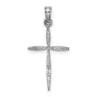 Load image into Gallery viewer, 14K White Gold D/C with Tapered Ends Cross Charm
