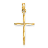 Load image into Gallery viewer, 14K D/C with Tapered Ends Cross Charm
