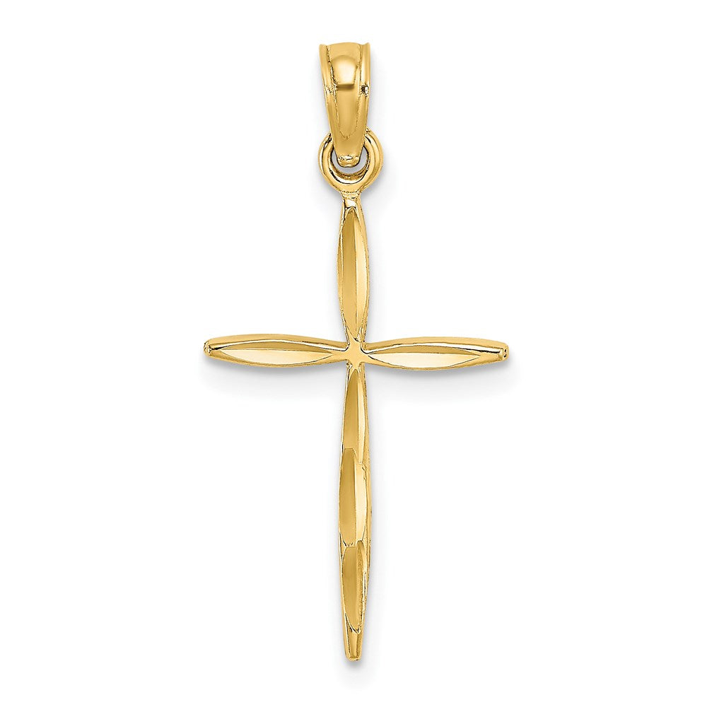 14K D/C with Tapered Ends Cross Charm