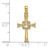 Load image into Gallery viewer, 14K Polished and Engraved Cross and Dove Charm
