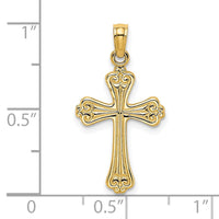 Load image into Gallery viewer, 14K Polished Engraved Cross Charm
