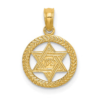 Load image into Gallery viewer, 14K Engraved Star Of David In Circle Charm
