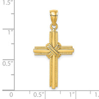 Load image into Gallery viewer, 14K Beaded Center Design Cross Charm
