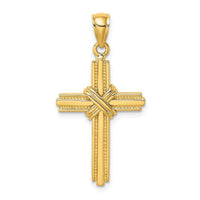 Load image into Gallery viewer, 14K Beaded Center Design Cross Charm
