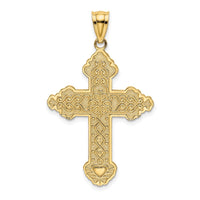 Load image into Gallery viewer, 14K Flower Center Scroll Cross Charm
