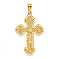 Load image into Gallery viewer, 14K Scroll Cross W/ Sunburst Center Charm

