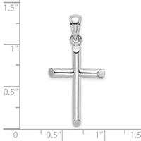 Load image into Gallery viewer, 14K White Gold Polished Cylinder Cross Charm
